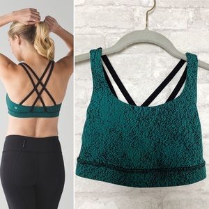 LULULEMON Energy Bra Spray Jacquard Hunter Green 2